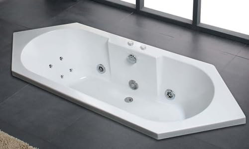 Luxus LED Einbau Whirlpool Badewanne 209x80.5 cm Eckwanne Ozon 2 Pers. inkl. Spedition