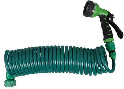 Milisten Tuyau Arrosage Spiralé Rétractable Avec De Lavage Multifonction Pour Jardin Et Voiture Résistant Et