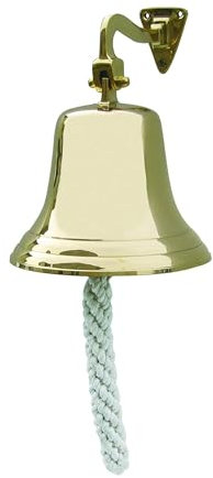 NKlaus Campana náutica ligera de latón de 15 cm – Elegante diseño retro para decoración marítima 16084