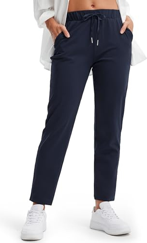 Libin Pantaloni da Jogging Donna, Elasticizzati e Traspiranti, Pantaloni Sportivi e Casual con Tasche, Adatti per Fitness, Trekking, Corsa, Golf e Yoga, Blu Navy S