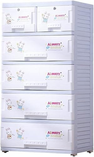 CONGRUI Kinder-Kleiderschrank, Kunststoff-Schublade, Aufbewahrungsschrank für Wohnzimmer/Schlafzimmer/Kinderzimmer (blau, 5 Ebenen)