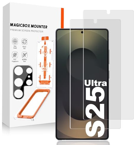 für Samsung Galaxy S25 Ultra für Panzerglas, 2 Stück HD-Hartglasfolie Schutzfolie, mit Kameraschutz folie, 0 Staub & Blasen, 9H Härte, Kratzfest, für Samsung S25 Ultra Displayschutzfolien