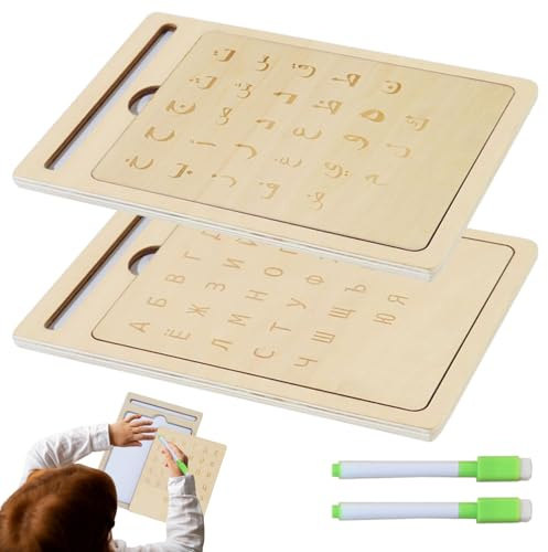Impara A Scrivere - Educational Magnetic Alfabet Letter Tracing Board | Tablet Di Scrittura Di Parole | Scheda Di Alfabeto In Legno Per Apprendimento Delle Lettere | Divertente Apprendimento Di Tracin