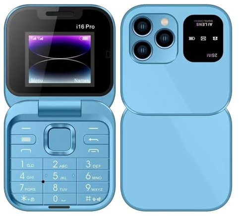 Mobile Phones for Elderly - Mini Folding Mobile Phone Rechargeable Folding Flip Case Design | HD Rear Camera Mini Mobile Phone 2G Dual SIM Dual Standby