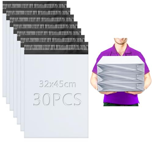 XRXYMQ Versandbeutel 30 Stück Versandtaschen 32x45 cm Versandtasche Opake Versandtüten Selbstklebend und Blickdicht Verpackungstüten Shipping Bags für Versand Porto Versand Lieferung die Verpackung