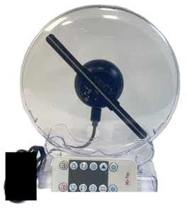 Proyector holográfico 3D de 5, pulgadas/14 cm con Soporte Cubierta Transparente, máquina Publicidad holográfica Escritorio 128 LED, Regalo Navidad Amplio ángulo de visión