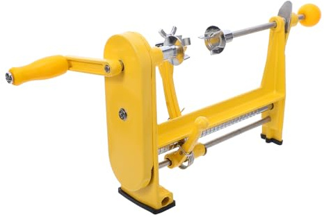Ciieeo Pelador Manual de Frutas y Verduras de Acero Inoxidable con Manivela Cortador Giratorio para Patata Mango y Máquina Peladora Multifuncional con Sujeción Estable para Cocina