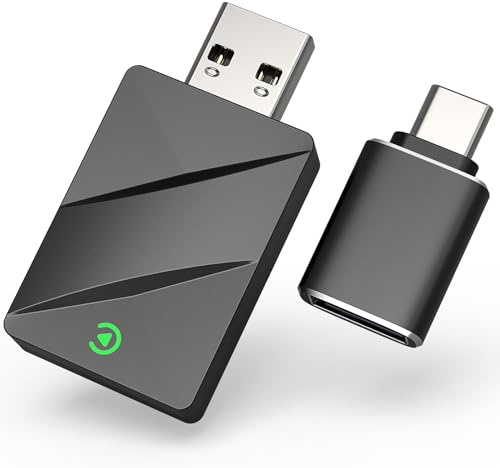 2 IN 1 Wireless CarPlay & Android Auto Adapter, Kabelloser USB-Dongle für Autos, Kabelloses CarPlay & Android Auto, Plug & Play, Schnelle Stabile Verbindung, Unterstützt iOS 10+ und Android 11+