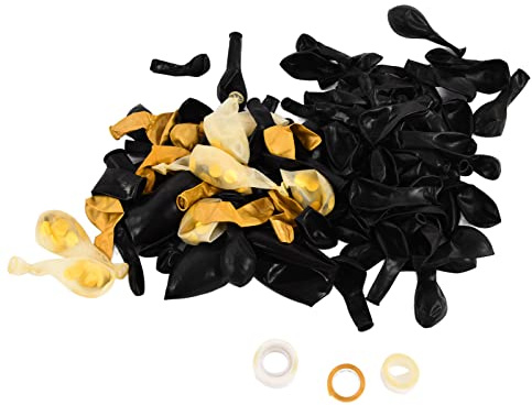 Ballonggirlandsats svart guld latexballonger Bröllopsfödelsedagsfest dekoration DIY ballongbågssats matt ballonger 117 st.