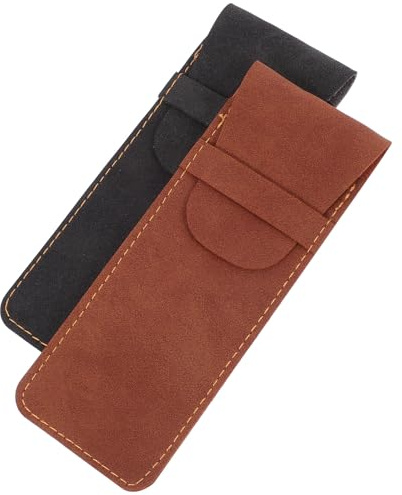 Zerodeko 2 Stück-Pack Lederhülle für Kugelschreiber aus Pu Einfache und Elegante Kugelschreibertasche Schützend und Praktisch für Universität und Alltag