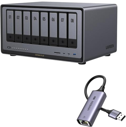 UGREEN NASync DXP8800 Plus 8-Bay NAS Server mit USB 2.5G LAN Adapter(Diskless)