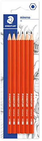 STAEDTLER Bleistift MINERVA, Härtegrad HB, Blisterkarte mit 6 Bleistiften, 13060BK6DA | Holzbleistift HB, FSC-Holz aus nachhaltiger Forstwirtschaft – Schule & Büro – Art.-Nr. 13060BK6DA