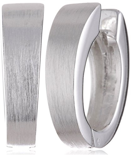 VINANI Klapp-Creolen aus 925 Sterling Silber I Nickelfreie Ohrringe für Damen I Gebürstete & glänzende Oberfläche mit Anlaufschutz I Allergikerfreundlich I Handarbeit in Juweliersqualität I COM