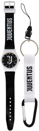 Juventus Produit officiel porte-clés + montre en blister, Blanconero, Taglia unica