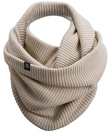 Manufaktur13 Knit Loop – tubhalsduk, stickad loop med våffelstickat mönster, yllesjal/lång sjal i flera färger. Tillgängliga (M13)
