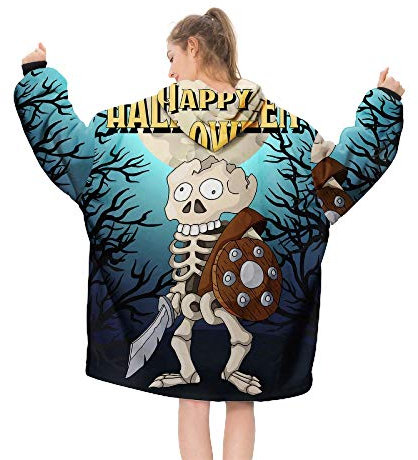 YLXD TV-Decke Kuscheldecke mit Ärmel,Halloween Mikrofaserdecke Fleecedecke,warm, weich, gemütlich,Fleece Sherpa Warme Decken für Erwachsene Frauen