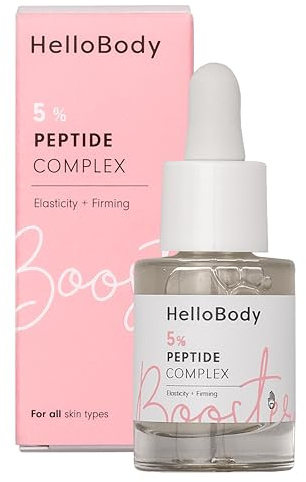 HelloBody 5% Peptide Booster Complex (15 ml) – Peptide Serum für glatte und gefestigte Haut – Tägliches Serum Anti Aging – Gesicht straffen mit Concentrated Booster Peptide 5%