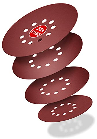 KSP-Tec®│20 Stück Schleifscheiben Ø 225mm | Körnung P40,60,80,120,180 | 10 Loch | Schleifpapier Trockenbauschleifer Langhalsschleifer Schleifgiraffe (P60)