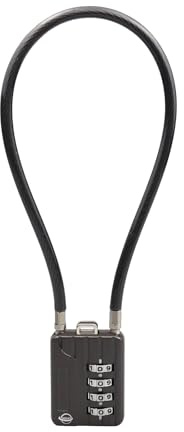 SISAV 4 Digit Cable Combination Lock 11.8 inches Bold Cable for School Gym Locker,Helmet,Filing Cabinets,Toolbox,Luggage Suitcase,knapsack,Gun Black
