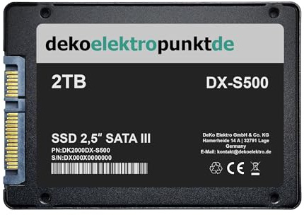 dekoelektropunktde 2TB SSD Disco rigido per ASRock AD410PV Mainboard | Solid State Drive, interna, Ricambio compatibile, SATA3, 2,5