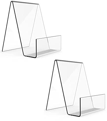 Transparente Acryl Buchaufsteller Buchständer Acryl Buchstütze Transparenter Acryl Tablet Halter Acrylaufsteller Prospektständer Buchaufsteller Tischaufsteller für Anzeigen von Fotos, Büchern, Noten