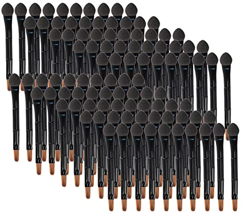 RoseFlower 2 en 1 pinceaux à paupières et à lèvres jetables 100pcs Brosse à lèvres jetable portable/Pinceau anti-cernes/Pinceau ombre à paupières pour appliquer uniformément sans perte # 3
