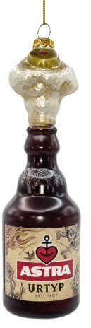ASTRA Weihnachtsbaumanhänger, Christbaumschmuck Anhänger aus Glas in Flaschenform, Urtyp Knolle, Weihnachten auf St. Pauli