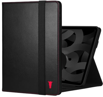 TORRO Lederhülle kompatibel mit iPad 11. / 10. Generation - Echt Leder iPad 11. / 10. Generation (2025/2022) Hülle mit Standfunktion und Sleep/Wakefunktion (Schwarz)