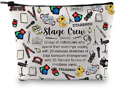 PYOUL Theater Tech Gift Stage Crew Definition Makeup Bag Stage Manager Cosmetic Bag Theater Tech Crew Gift (Stage Crew Definit B)