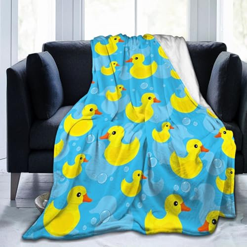 Cute Fun Duck Blanket, Soft Blankets Flannel Bed Throw Cozy Lightweight Plush Gifts for Boys Girls Women Men Sofa Couch Bedroom Living Rooms Warm All Season, Home Decor, 50X40