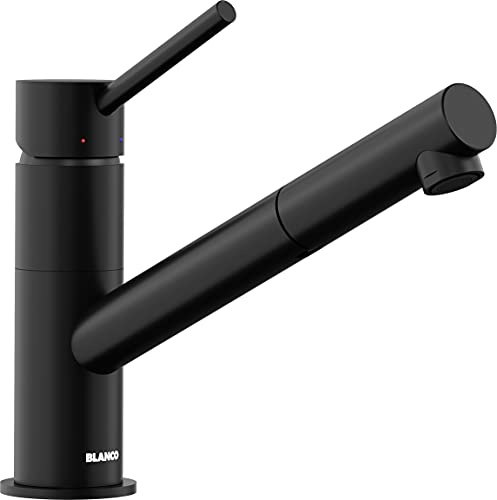 BLANCO KANO-S | Küchenarmatur | Mit herausziehbarem Schlauch | Gesicherte | [5,5x24,6x19,1 cm] | Gesicherte Wasserqualität & wassersparend | Rückflussverhinderer | Keramik Kartusche