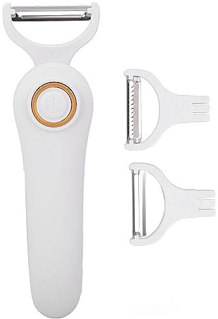 flexman Pelador eléctrico, pelador de Frutas y Verduras Recargable por USB con 3 Cabezales cortadores para Patatas en rodajas, Batatas, Tomates, Manzanas, Peras y Naranjas