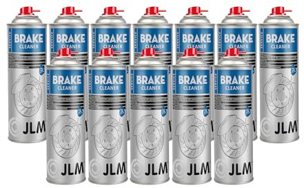 JLM Bremsenreiniger Spray - Effektive Reinigung von Schmutz, Öl und Bremsstaub von Bremsscheiben, Bremsbelägen & Kupplungsteilen - 12 x 500ml Sprühdose