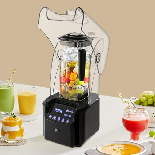 Frullatore per frullati e lavorazione degli alimenti, mixer multifunzione 2200 W Touch Screen Smoothie Maker fonoassorbente frullatore ad alte prestazioni per frutta congelata, gelato, verdure,