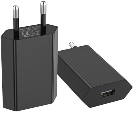 presa usb (2 Pezzi) presa usb da muro, per Iphone X XR XS 11 11 pro 8 8 Plus 7 7Plus 6 6S SE 12 13 14 Pro Max Plus IPad Samsung Xiaomi LG ecc. Adattatore di alimentazione USB universale da 5 V(Nero)