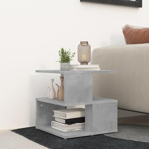 Somanki Beistelltisch, Sofatisch, Sofatablett, Laptop Tisch, Couch Tisch, Mini Tisch, Druckertisch, Coffee Table, Wohnzimmer Tisch Für Couch, Betongrau 40x40x40 cm Holzwerkstoff