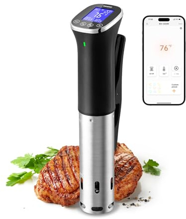 INKBIRD WiFi Immersion Circulator for Sous Vide, IPX7 Waterproof 1000W Sous Vide Cooker, Accurate Sous Vide Machine with Free App Recipes, Stainless Steel Immersion Cooker & Sous Vide Circulator