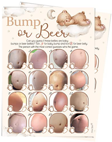 Pink Bee Parties Bump or Beer Game in Teddy Bear Theme - Baby Shower Game - 40 Players