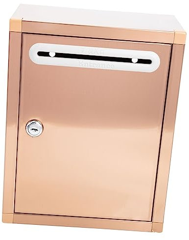 KAILIKETIY Edelstahl Briefaufbewahrungsbox 27x21x11cm Vorschlagsbox Mit Breitem Schlitz Wandmontage Für Büro Und Fabrik
