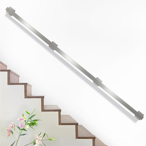 MBEUAIVV - Corrimano per scale interne - Ringhiera per scale, 330 cm in argento, corrimano per scale per interni/esterni in acciaio inossidabile, ringhiera per terrazza (Argento, 330 cm)