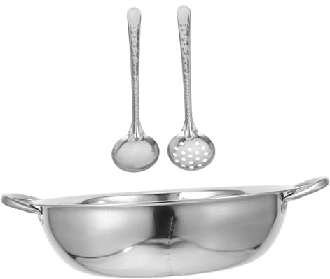 KICHOUSE Mestolo Per Pentola Calda in Acciaio Resistente Di Utensili Per Pentola Calda Con Cucchiaio Ciotola Per Pentole Riutilizzabili Per Cene in Famiglia e Feste