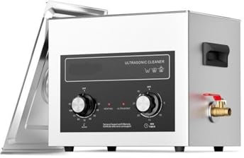 TIEOAXFT 2/3/6/10/15/30L Ultrasonic Cleaner with Heater Timer for Lab Tools Metal Parts Carburetor Brass Auto Parts Engine Parts(3L)