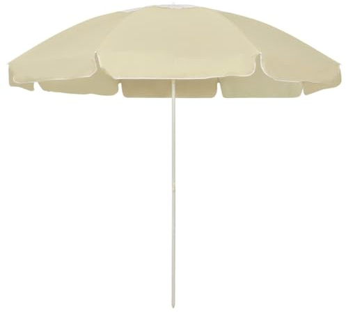 Juroupi Ombrellone da Spiaggia Giallo Sabbia 240 cm,Ombrellone,Ombrellone da Giardino,Protezione UV,Ombrellone da Esterni-314711