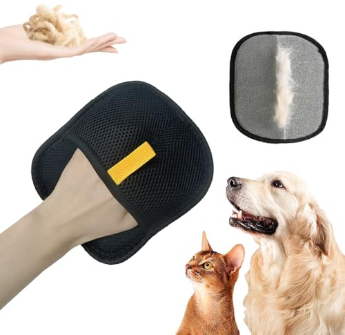 VOWOBEST Gant Poil Chat, Double Face épilateur réutilisable pour Chats et Chiens pour Lavage DémêLage Et Toilettage,Chiens, Les Chats, Les Tapis, Les canapés, Les Lits et Les vêtements.