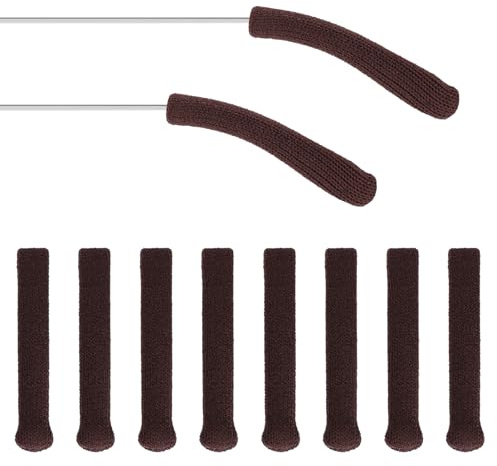 ZHENGYYUU 10 PcsGlasses Ear Cushions, Eyeglass Holder Grips, Glasses Ear Grips Arm Covers, Soft Cotton Anti Slip Glasses Grips Behind Ears for Sunglasses Temple Tips Eyeglass Temple Pads(Brown)