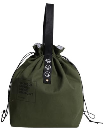 QingWing Borsa Termica Pranzo, 21 * 15 * 30 cm Borsa Termica Porta Pranzo, Cotone, Foglio di Alluminio, Pieghevole Lunch Bag, Porta Termico Adatto per Scuola, Ufficio e Viaggi