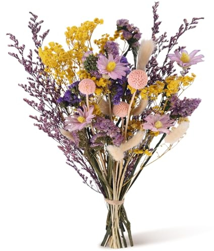 LAUMOE 30 Stück Trockenblumenstrauß Groß Set, 42cm Brautstrauß Trockenblumen Strauß Groß zum Basteln Strohblumen Getrocknet für Wohnzimmer Home Hochzeit Vasen Herbst Tischdeko (Stil 3)