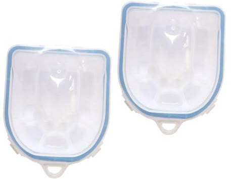 HONMEET 2 piezas Cuenco de Manicura Doble Azul Recipiente para Remojar Uñas con Material PP Ablandador de Cutículas Seguro y Duradero para Removedor de Esmalte y Cuidado Profesional de