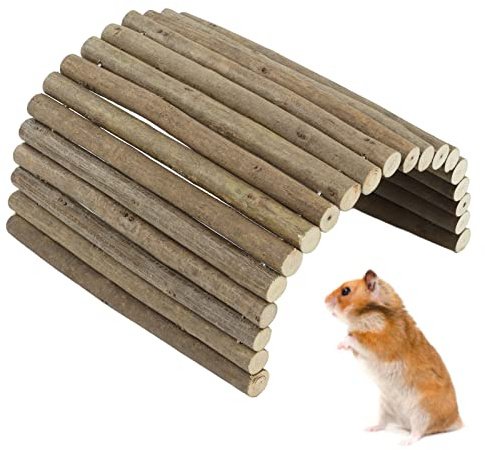 Ejoyous Ponte in Legno per Criceti, Ponte per Roditori, Scaletta in Legno, da Masticare per Gerbilli, Porcellini D'India, Cincillà, Furetti, Ricci e Ratti (20 * 40CM)