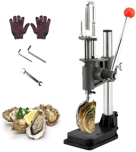 Ysislybin Abridor Ostras, Cuchillo Ostra Juego de Herramientas para Abrir ostras de Acero Inoxidable, Abridor de ostras de Altura Ajustable Herramienta para Mariscos para Restaurantes y Hogares